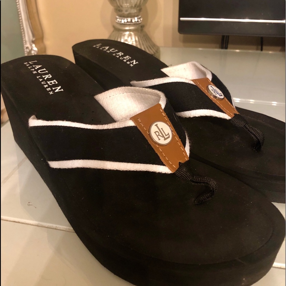 Ralph Lauren women’s flip flops sandal wedges